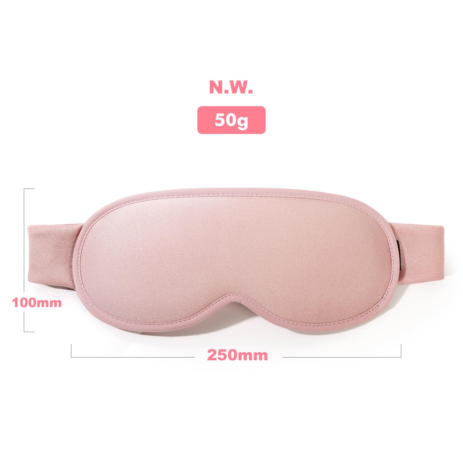 GRIFEMA Antifaz para Dormir 100% Opaco, Máscara de Dormir 3D Sin Presión Ocular, Antifaz Ultrasuave con Correa Ajustable para Dormir de Lado y Viajar, Hombre y Mujer, Rosa