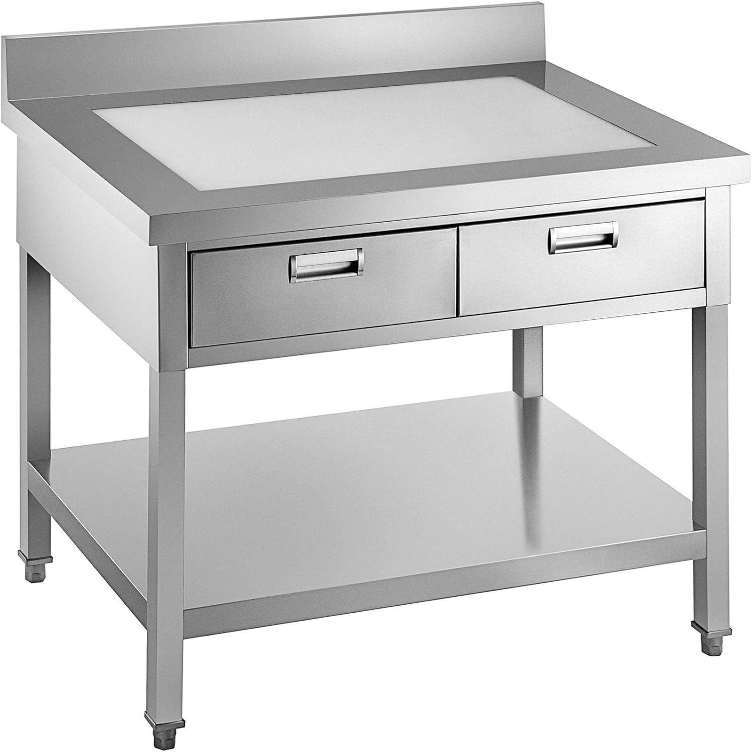 VEVOR Commercial Worktable Workstation 24 x 36 Inch Commercial Food Prep Worktable with 2 Drawers, Undershelf and Backsplash, 992 lbs Load Stainless Steel Kitchen Island for Restaurant, Home and Hotel : Industrial & Scientific