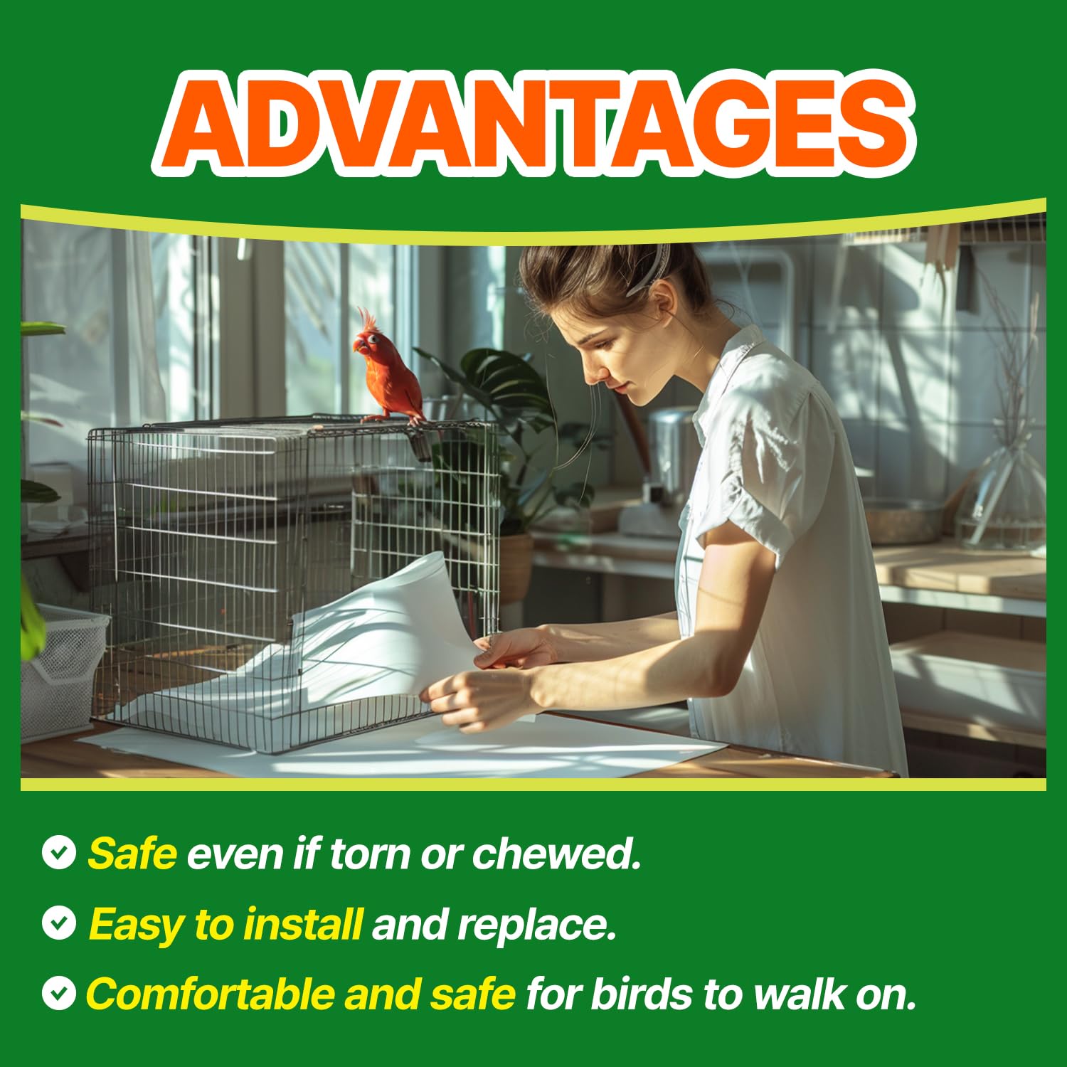 TORTO9 Cage Liner Sheets for Birds – 120 Pack, 11 x 17 in, 1.5 lb | Acid-Free & Non-Toxic Paper | Safe Pet Bedding, Craft Supply, Packing & Shipping Use - image 2