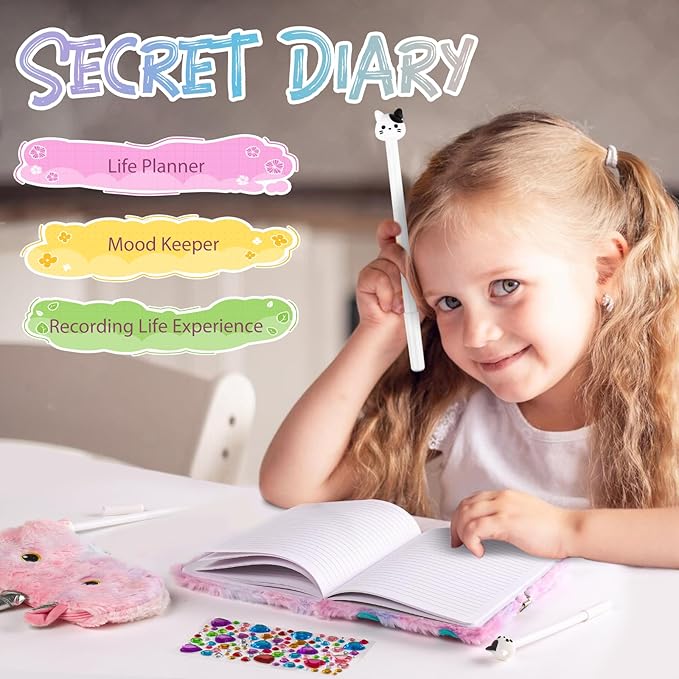 Diario personal con candado para niñas DHQH miniatura 3