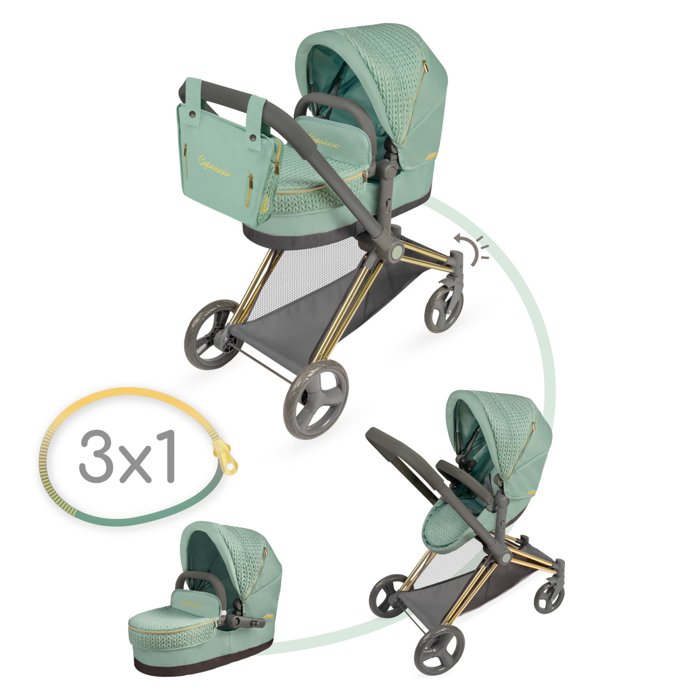 Carro de Muñecas Capriccio 3x1 DeCuevas Toys 81773