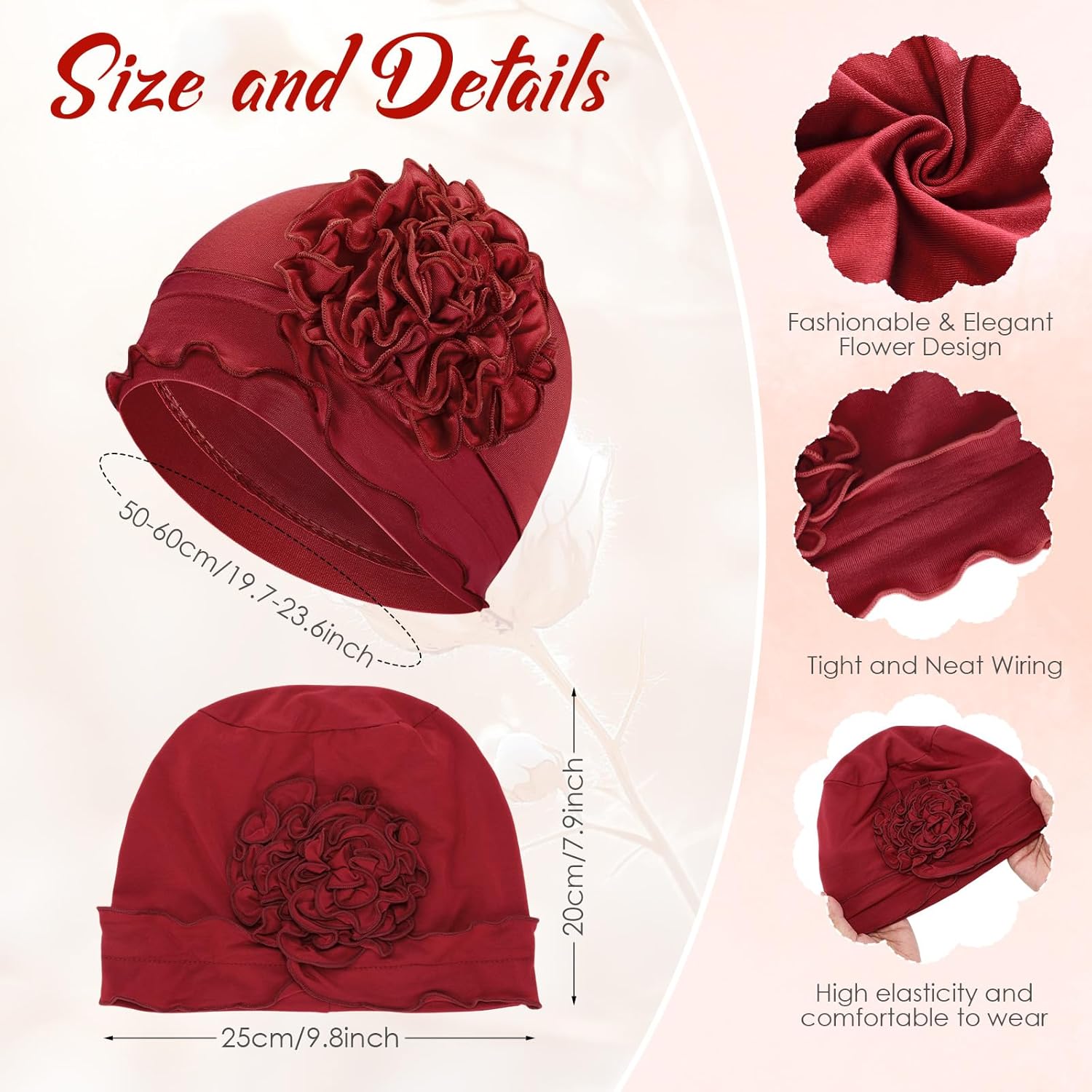 Geyoga Cotton Chemo Headwear Turban for Women Soft Elastic Cancer Hat Cancer Sleep Caps Head Wraps for Women with Hair Loss - Image 4