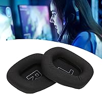 Vista 5 de 2 almohadillas para los oídos, transpirables y cómodas, almohadillas de espuma viscoelástica para auriculares Logitech G733 de bajo ruido (negro)