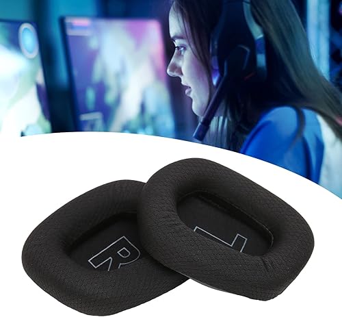 Miniatura 5 de 2 almohadillas para los oídos, transpirables y cómodas, almohadillas de espuma viscoelástica para auriculares Logitech G733 de bajo ruido (negro)