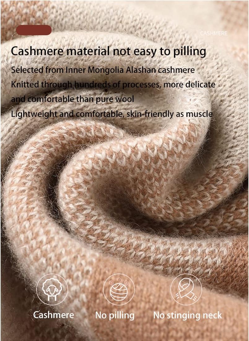 DAISHA 70.8 * 11.8 Inch Womens Mens Luxury Cashmere Scarf, Trendy Winter Scarves Wraps Soft Warm, Christmas New Year gift.
