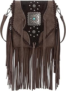 Trinity Ranch Crossbody Bags for Women Fringe Hair-On Cowhide Westen Purse