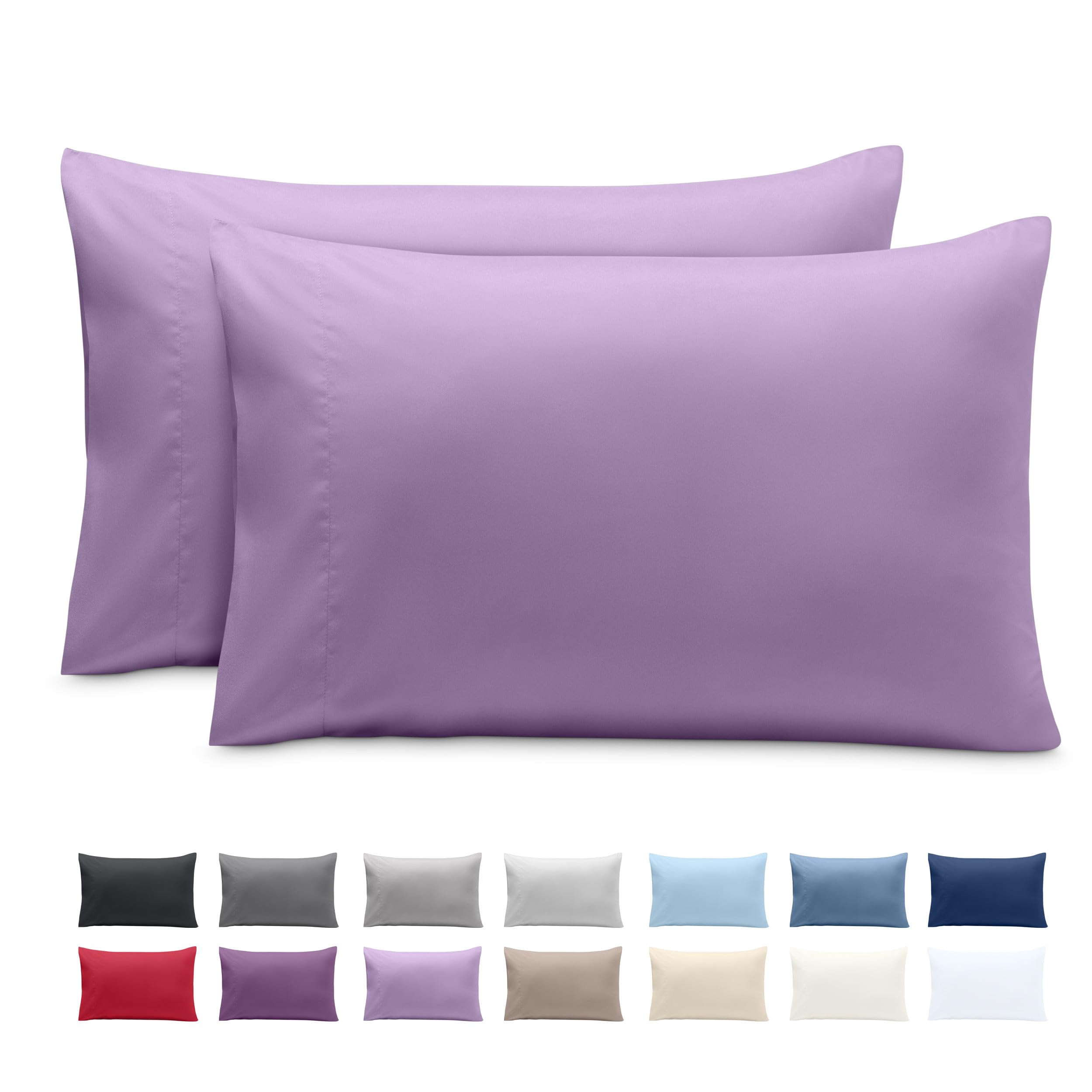 Bare Home Pillowcases Envelope (Queen Set of 2, Lavender)