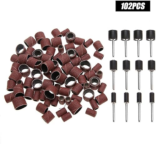 Miniatura 3 de Banda de pulido, 102 piezas de tambor de lijado de grano 120 con bielas para madera para metal para máquina