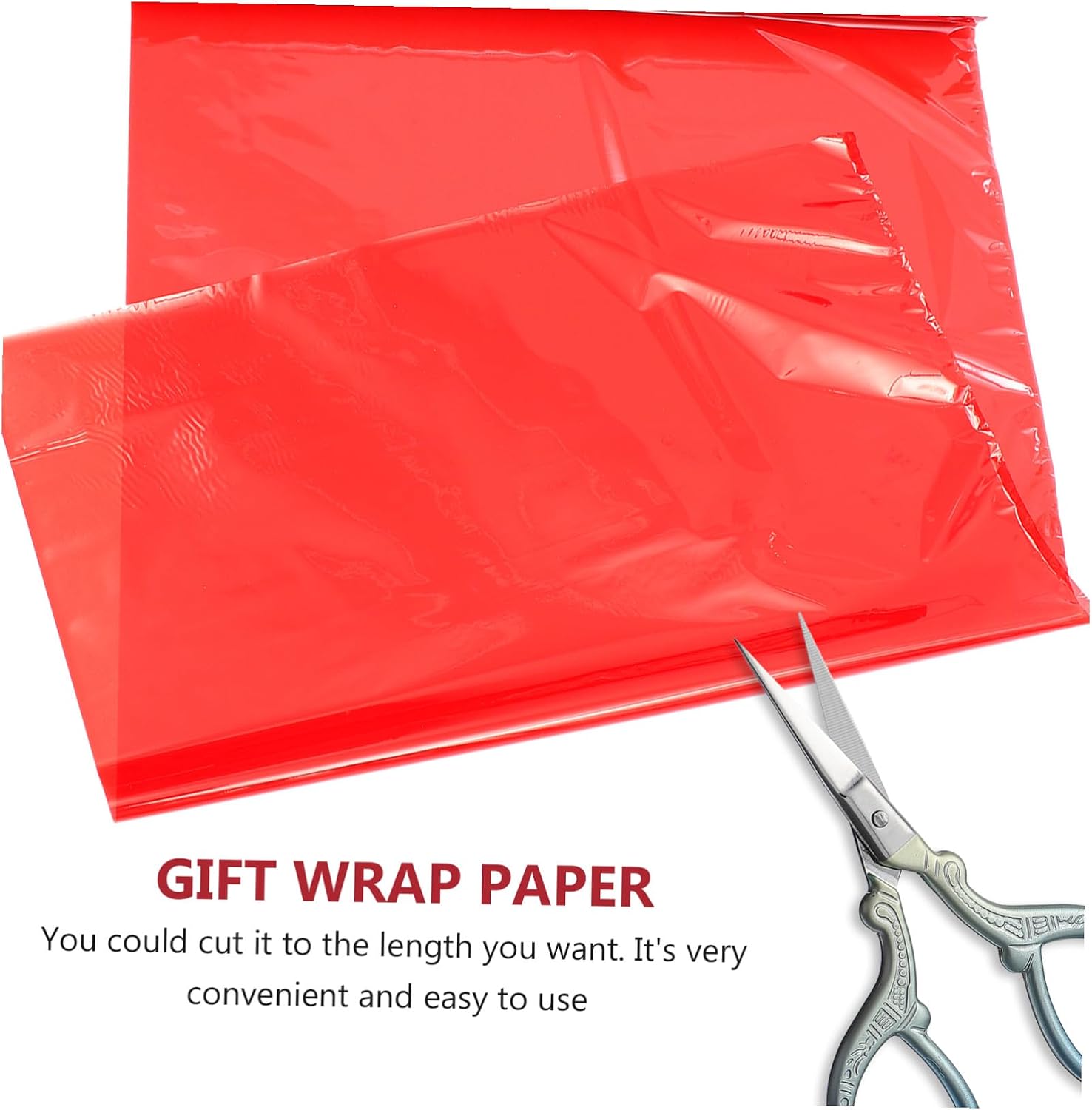 Mikinona Wide Red Opp Cellophane Wrap Roll for Flowers High-density Packing Film Suitable for Gift and Basket Wrapping Professional Floral Presentation