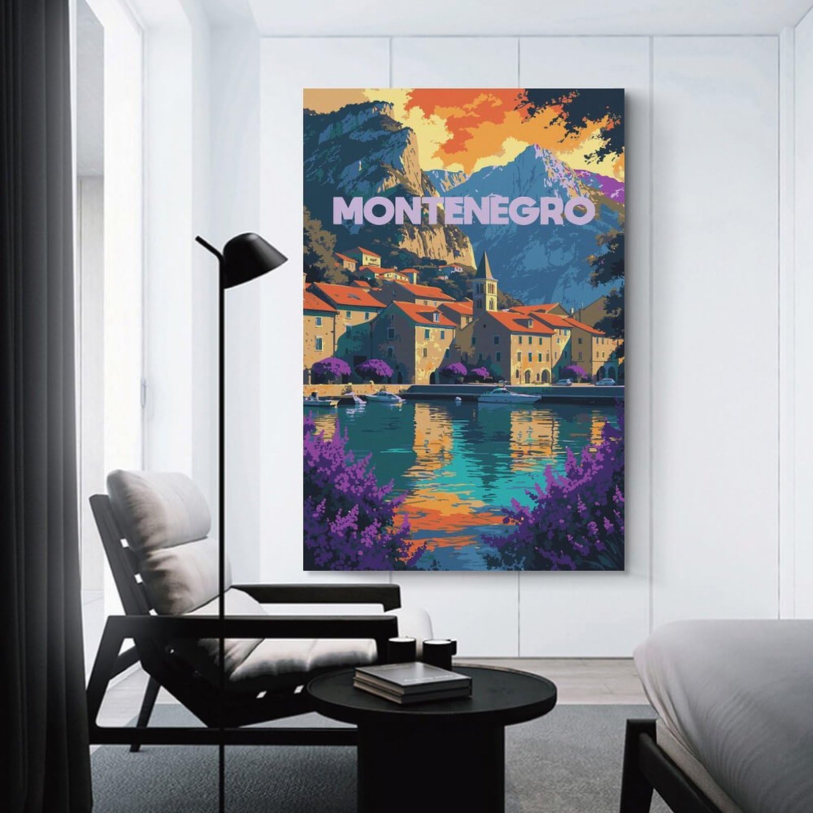 Junmoney Wall Art Print Montenegro Travel, 24x36inch(60x90cm), for Living Room, Bedroom Or Apartment Walls, Modern Wall Decor for Cosy Interiors