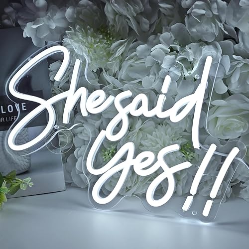 Miniatura 4 de Cartel de neón con luz LED de She Said Yes !! Propose Engagement Marry Me, letrero de decoración de pared, despedida de soltera, despedida de