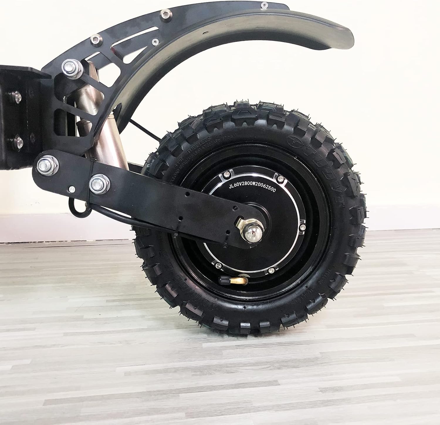 HWWH 11-inch hub motor installed as a rear wheel on an electric scooter