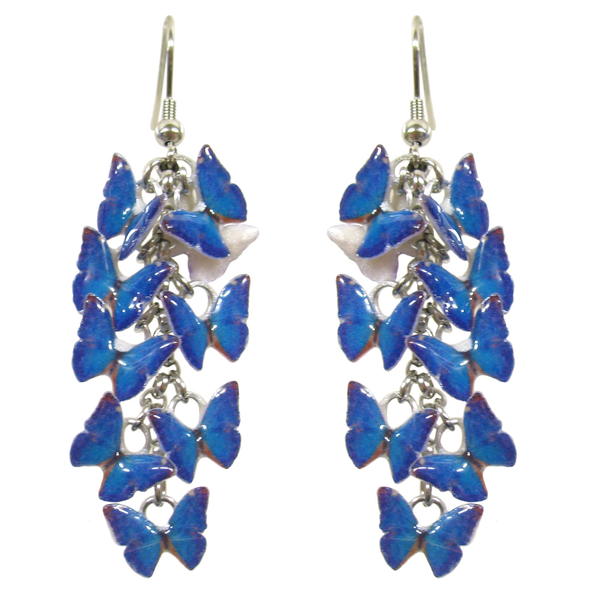 ORECCHINI GRAPPOLO DI FARFALLE BLU