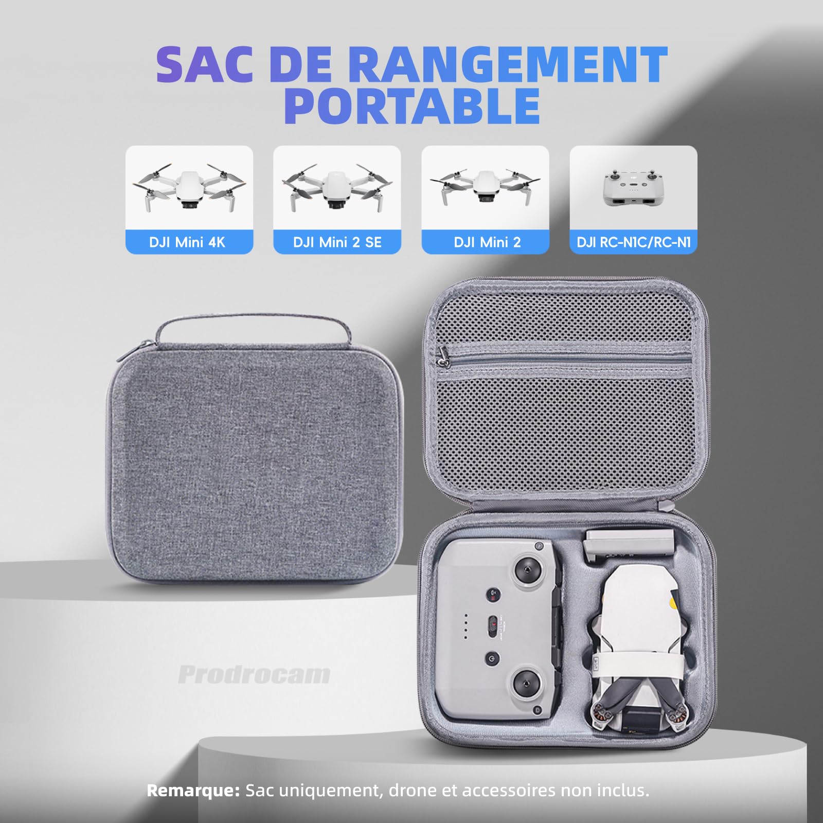 Drone Étui Portable pour DJI Mini 4k / Mavic Mini 2 / Mini2 SE Rangement Sac de Transport EVA Boîte Housse Accessoires (pour DJI Mini 4K/2 SE/2)