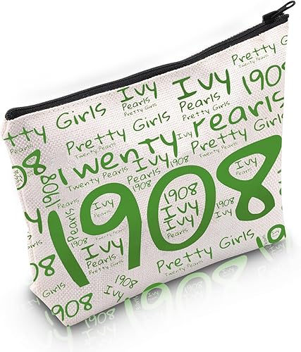 JNIAP Parafernalia Hermandad Bolsa de Cosméticos Griego Sorority Regalo Rosa y Verde Hermandad Hermandad Bolsa de maquillaje Bolsa de viaje, Beige,