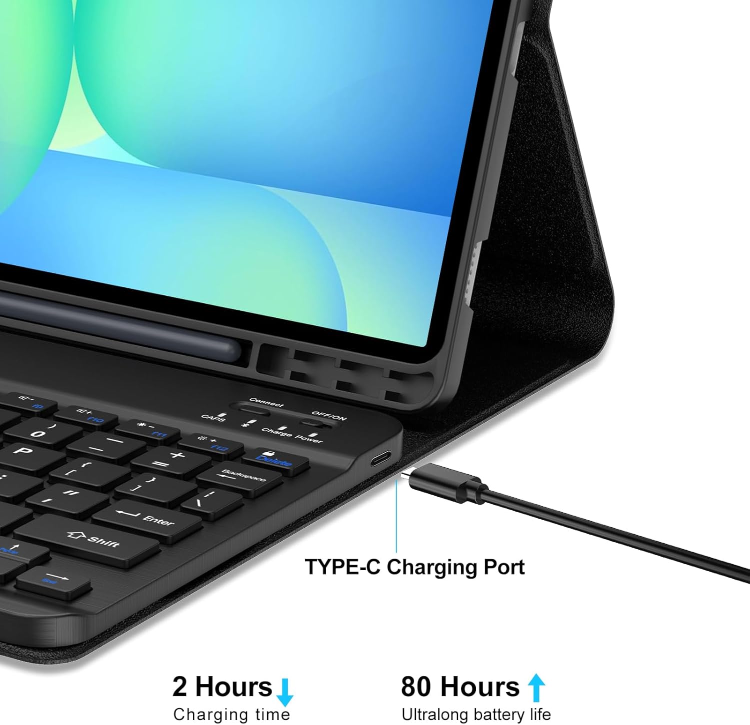 Keyboard Case for Samsung Galaxy Tab S10 Lite S10 FE S9 FE 10.9 Inch S9 11 Inch, Magnetic Detachable Wireless Bluetooth Keyboard, with S Pen Holder for Samsung Tablet 10.9'', Black