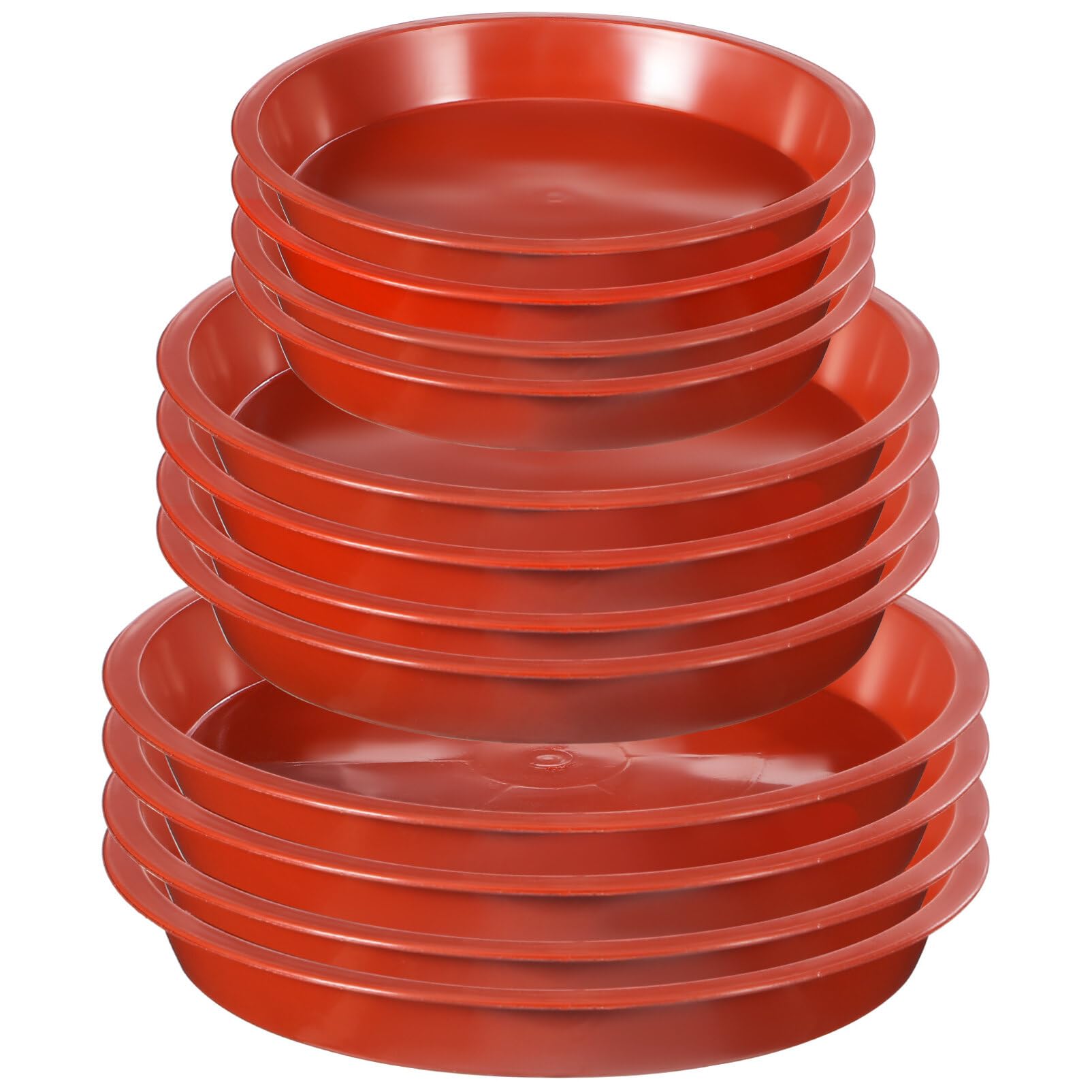 Toddmomy 12pcs Flower Pot Trays Bonsai Tray Pot Drainage Tray Plant Saucers for Indoors Outdoors(3 Sizes,4pcs for Each Size)