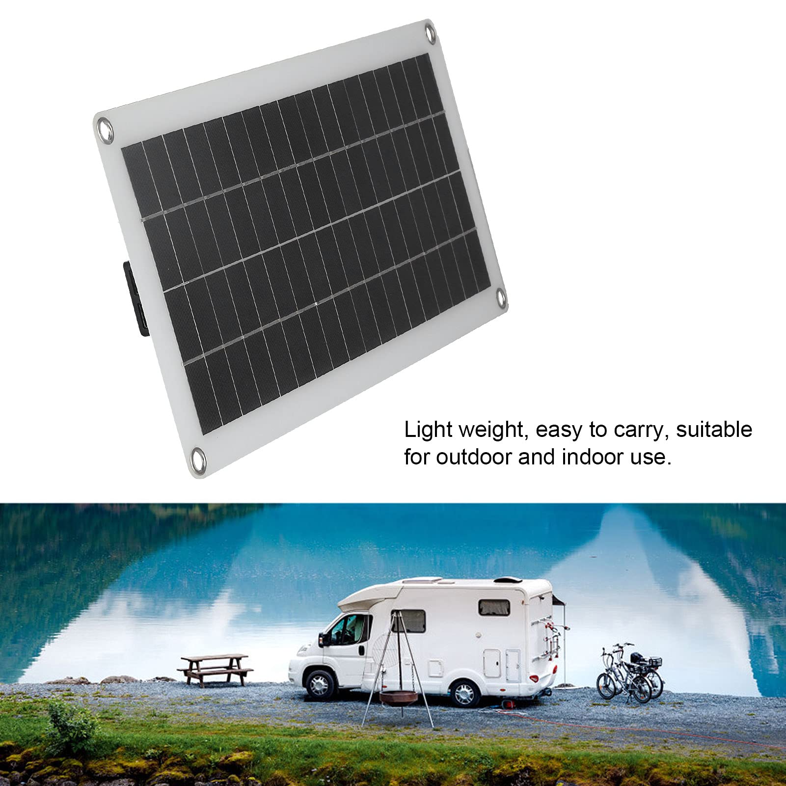 Polysilizium-Solarmodul, 20 W 18 V Solarmodul, Polykristalline Solar- und Windkraft-Solarmodule, Silizium-Solarzellen-Panel-Ladegerät-Set, Solar, Solarmodule