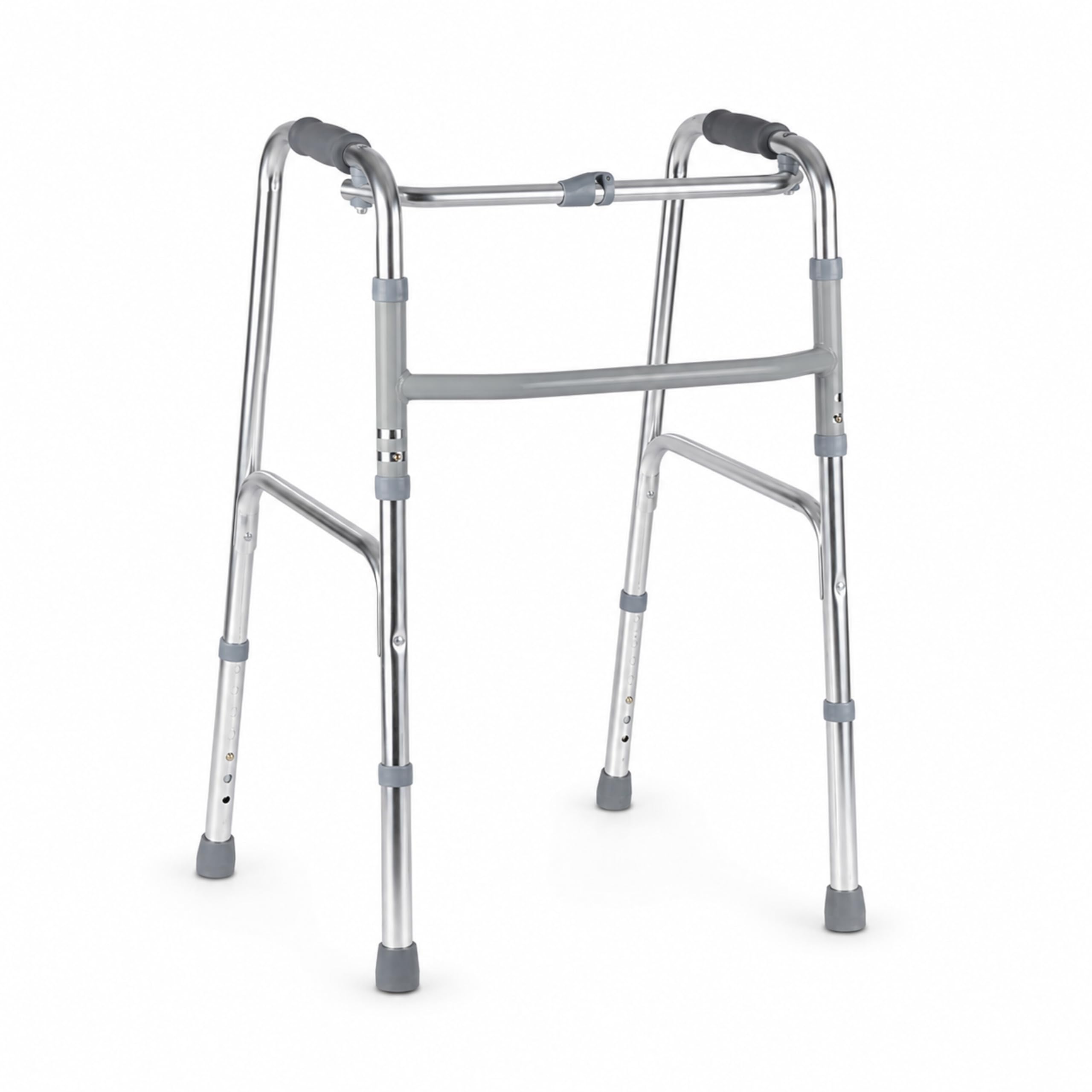 Andador Plegable para Adulto de Aluminio. Andador Ortopédico sin Ruedas. Andador Ligero para Mayores. Caminador para Adultos Regulable en Altura. Andador de Aluminio Recíproco.