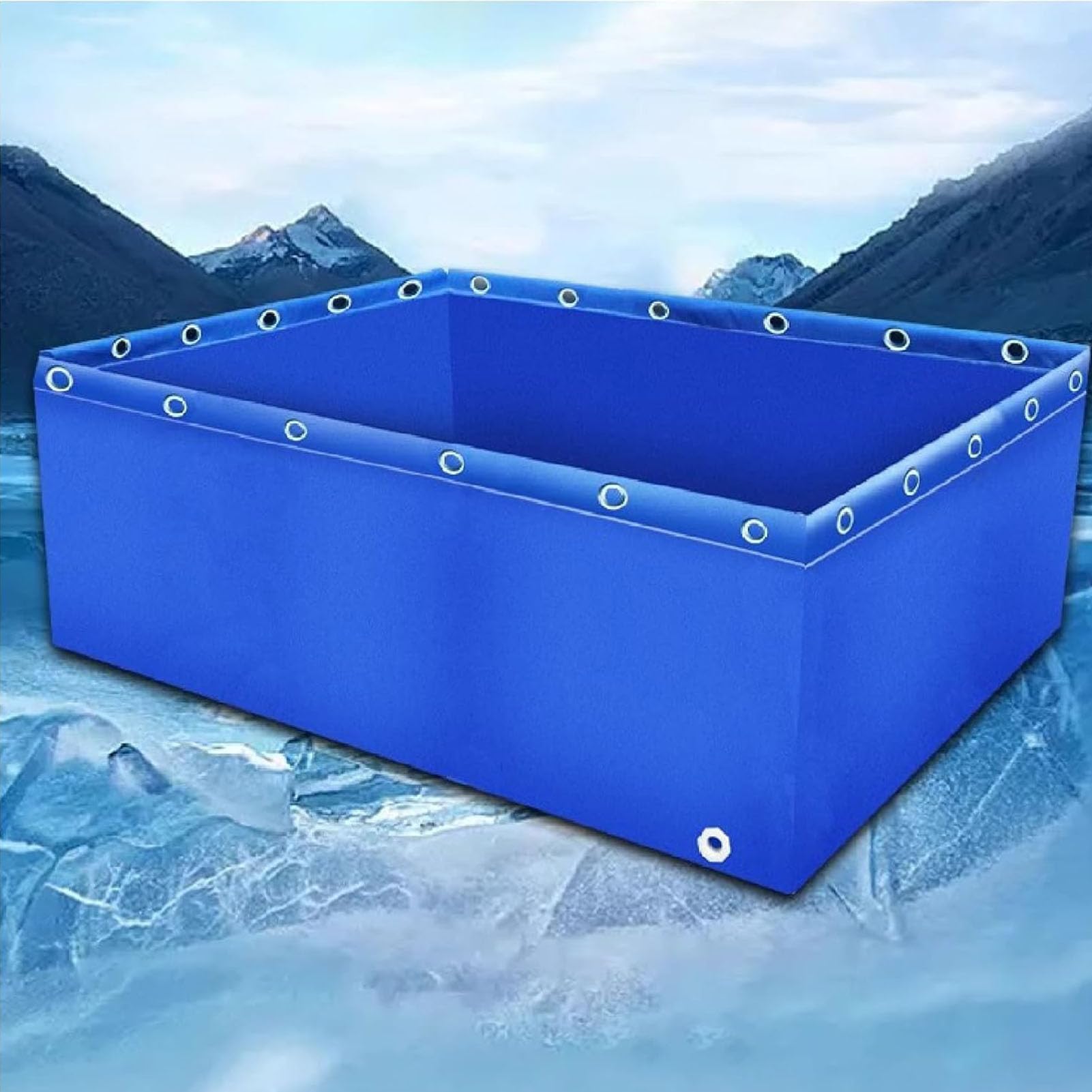 GALPBBCADE Aquarium Pool Multifunction PVC Canvas Ponds With Drain Valve Temporary Holding Tank For Saltwater Fish 0.5mm Tarp Water Storage Pool For Koi Fish Turtles Swimming,1x1.5x0.5m