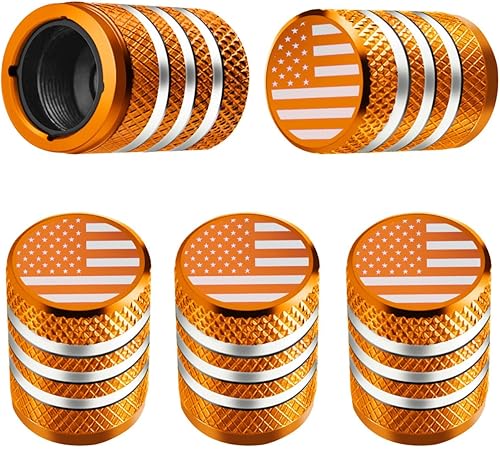 Tapas de vástago de válvula de neumático - (Paquete de 5) Tapas de aire de neumático de metal con forro de plástico resistentes a la corrosión a