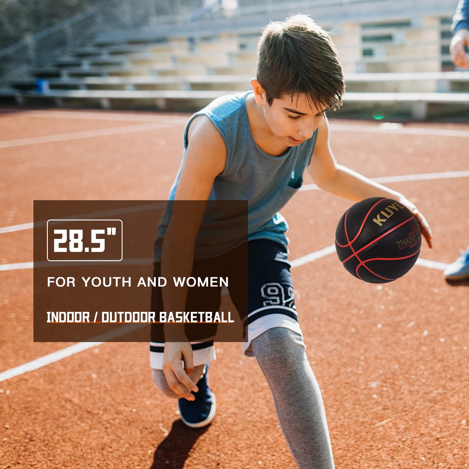 KUYOTQ 2.2LBS Weighted Heavy Size 6 28.5" Basketball Training Equipment Basketball PU Leather Indoor Outdoor Basketball for Women Youth Improving Ball Handling Dribbling Passing Skill (Deflated) - Image 4