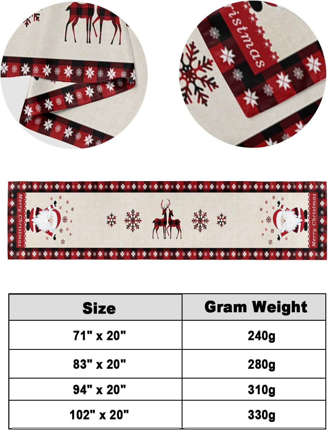 Bed Runners & Scarves, Merry Christmas Gnomes and Snowflakes Red Lattice Border Bed Runner, Bed Scarf Protector Decorative Accent Bedding Scarf for Hotels Homes and Guestrooms, 102 x 20 inches