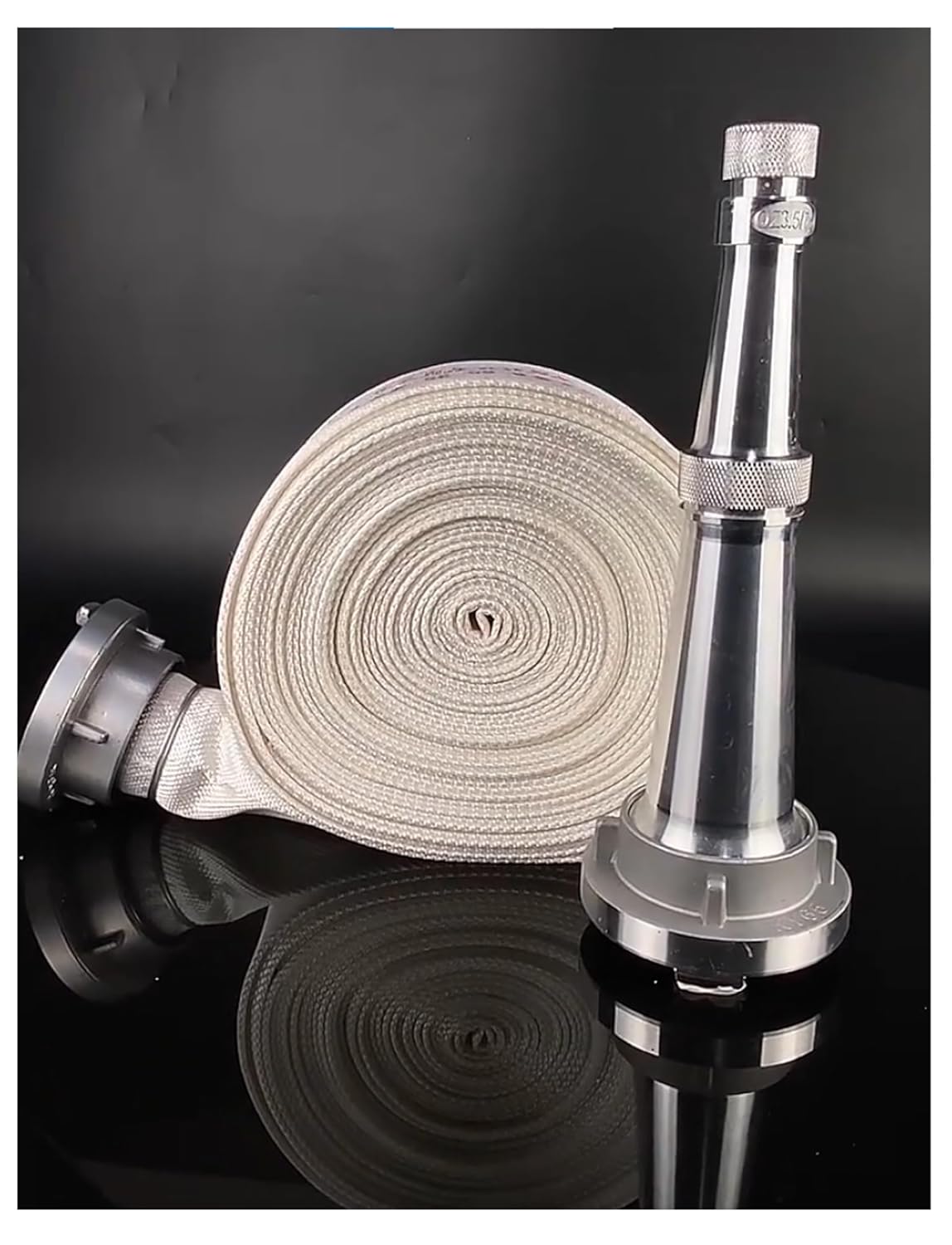 Fire Hose Lay-Flat Discharge Pumping Hose, Canvas Water Delivery Hose, Detachable Design,for Swimming Pool Discharge, Garden Irrigation(66FT,2in)