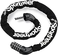 Sportneer 5-Digit Bike Chain Lock: Heavy Duty 6mm Anti-Theft Keyless Combination Lock for Bike, Motorcycle, Scooter - 3.2/3.6/4ft
