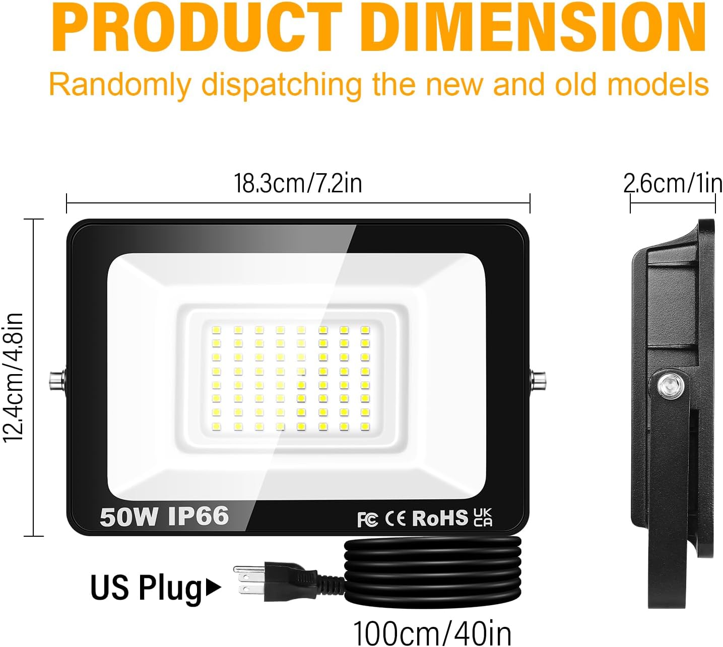 Willpower 30W LED Flood Lights Outdoor,3000lm Brightness Exterior Security FloodLight with Plug,4000K Warm White IP66 Waterproof Work Floodlights for Yard Garage Porch Backyard Playground