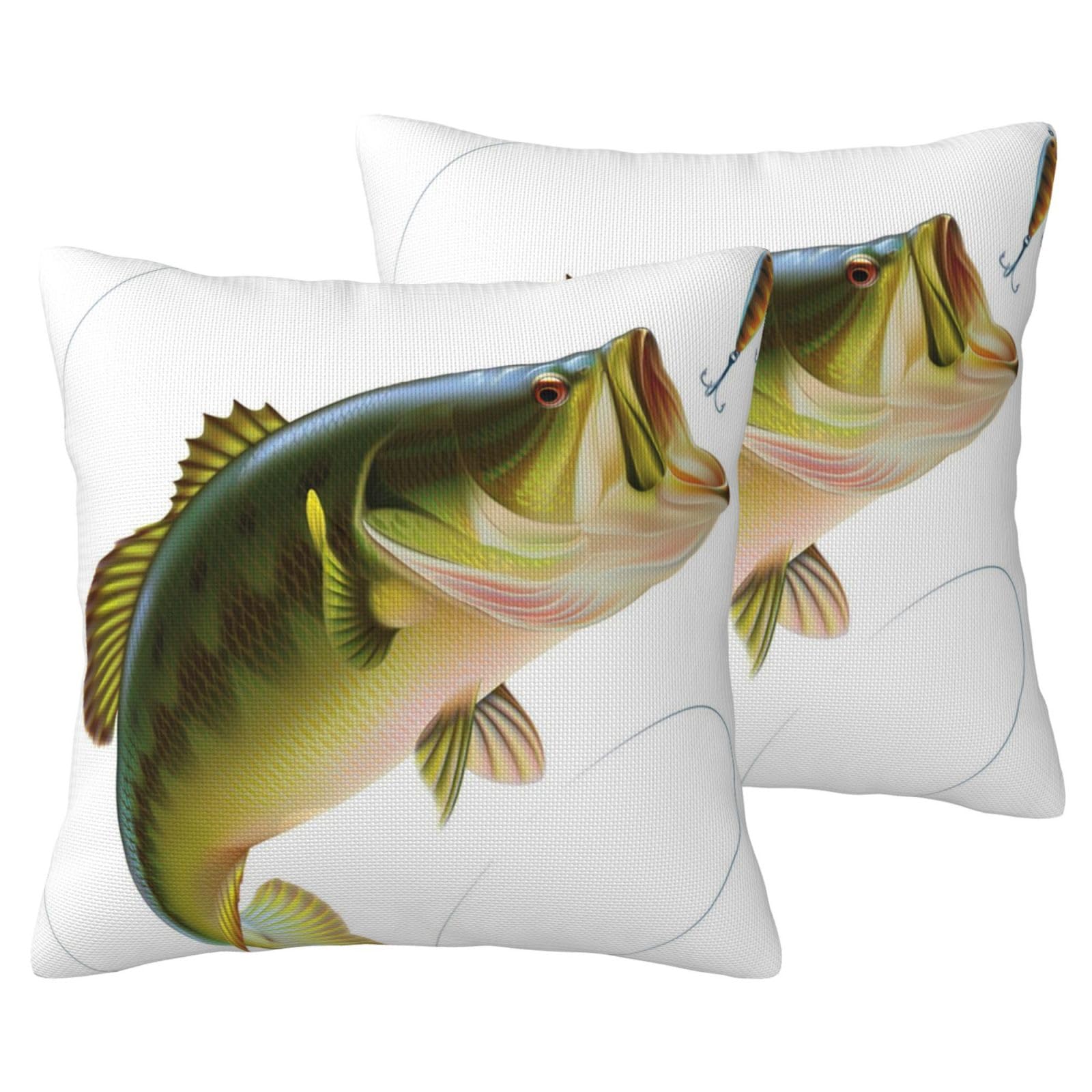 Taies d'oreiller lin poisson housse coussin décorative mer 45x45 cm pour canapé