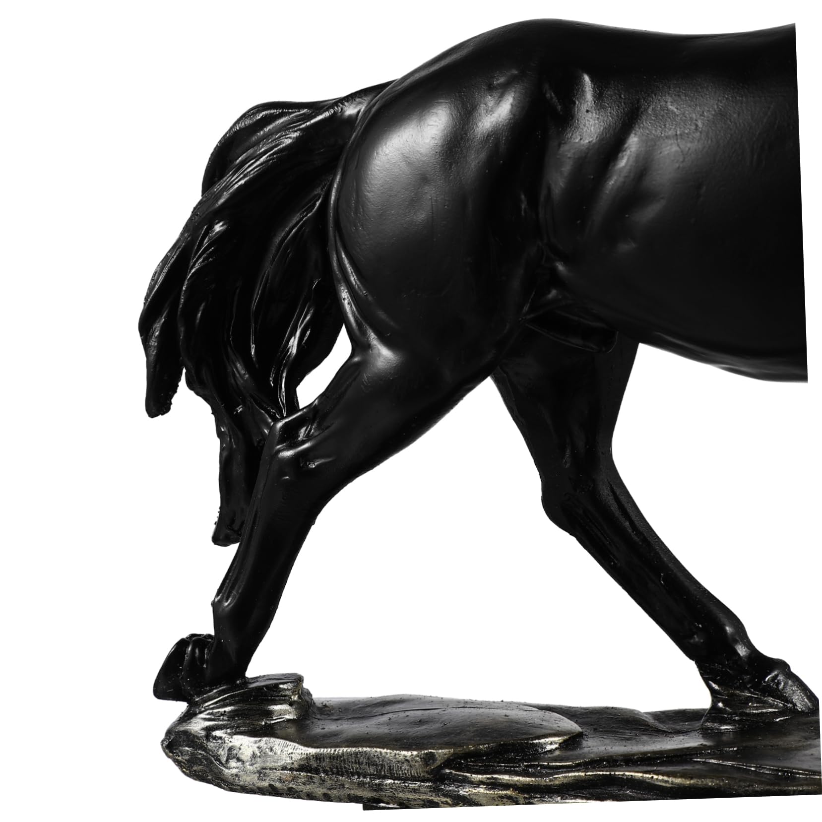 Figura Creativa de Caballo de Resina Negra para Adorno del Hogar y Negocio, Estable y Resistente al Desgaste, Adecuado para Oficina o Obsequio