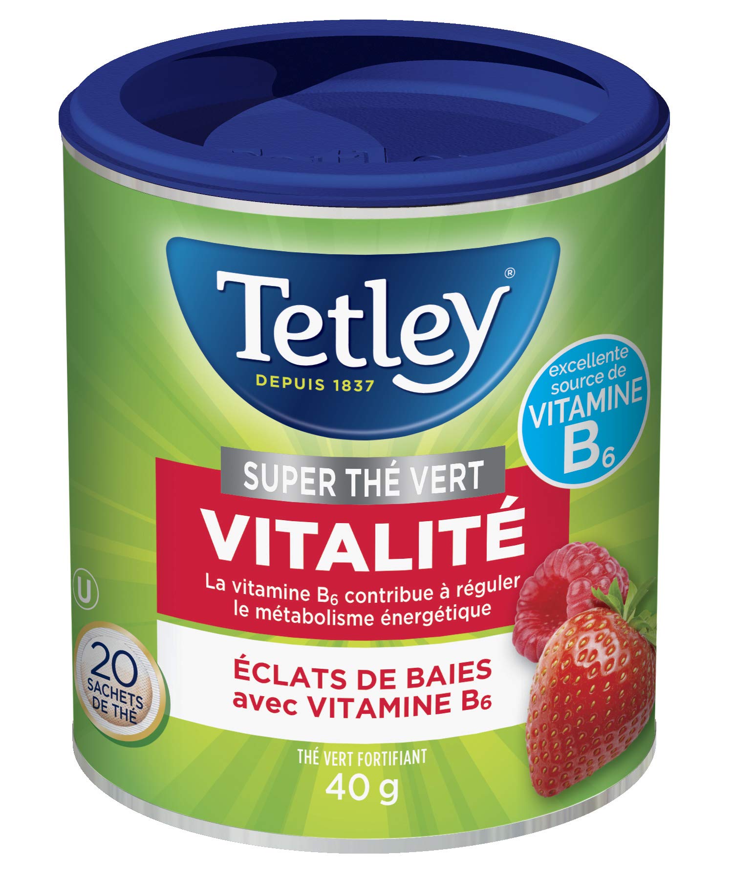 Tetley Super Green Tea Boost: Berry Burst with Vitamin B6, Fortified Fruit Tea - 20 Tea Bags, 40 Grams, Contains Caffeine - 3