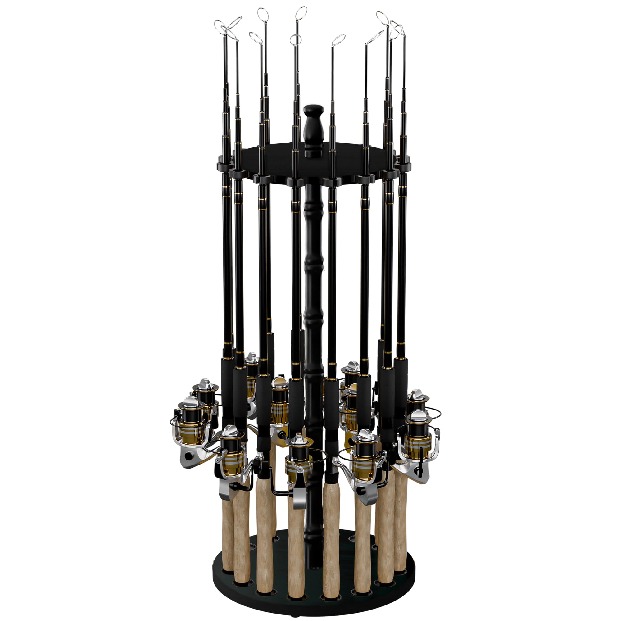 Rush Creek Creations | Rod Holder for 16 Fishing Poles, Garage Organization and Storage, for Reels, Gear, Accessories, Tackle Box