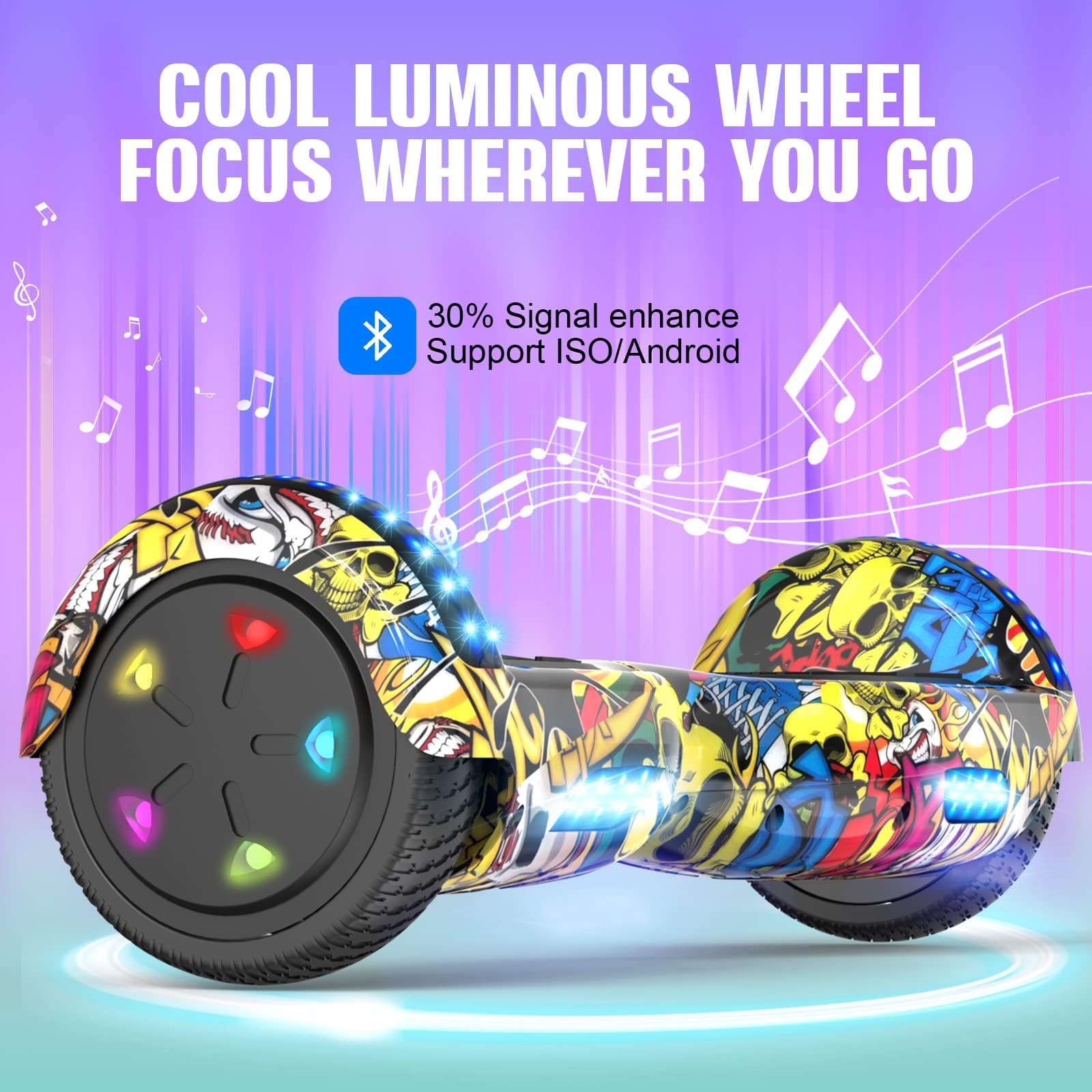 GeekMe Hoverboards Hoverboards für Kinder, 16,5 cm, mit Bluetooth-Lautsprecher, schöne LED-Lichter, Geschenk für Kinder und Jugendliche