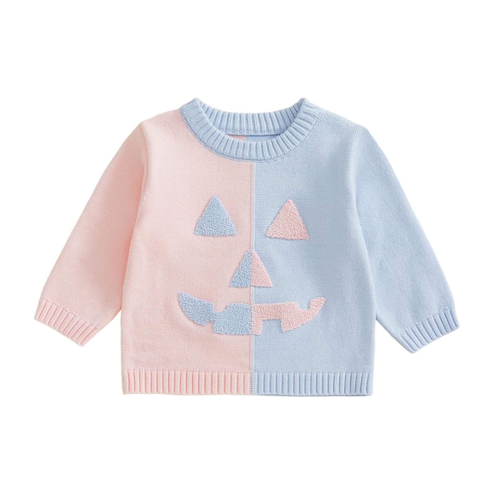LSFYSZD Toddler Baby Girls Boys Halloween Pumpkin Sweaters Long Sleeve Crew Neck Winter Warm Knitwear Pullover Jumpers Top — view 152