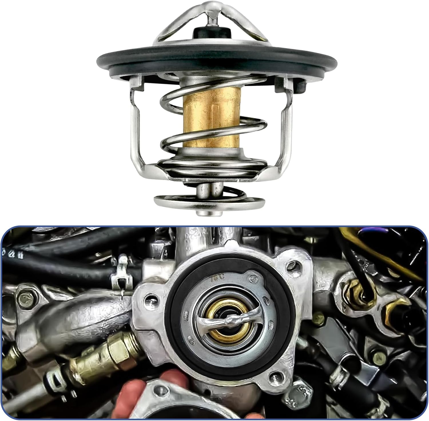 Car Thermostat,Engine Thermostat,Automotive Replacement Engine Thermostats Compatible with Honda Civic CRV CRZ,Replaces #19301-PAA-306, 19301-PLC-315,19301-RNA-315