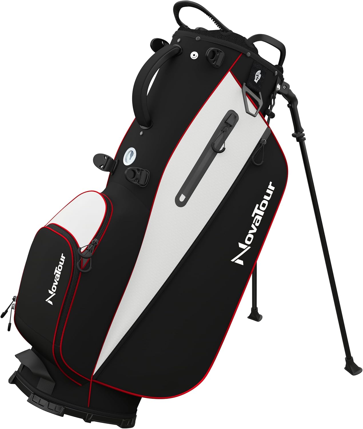 Golf Stand Bag - Lightweight Golf Bag with Stand and 7 Way Dividers, Dual Strap, Waterproof Pocket, Insulated Sleeve, Easy-Lift Handles and Swing-Cam Holder