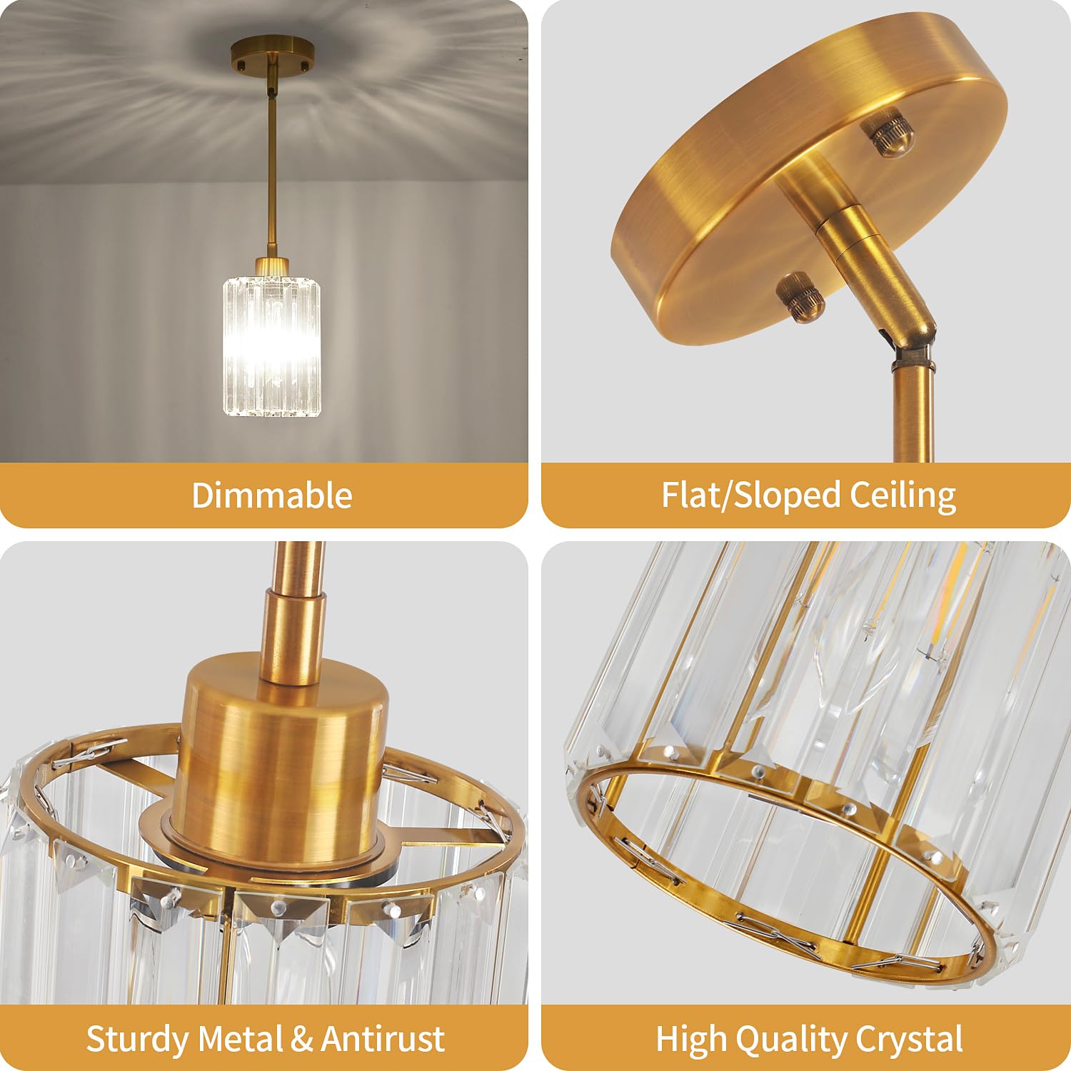 Paquete de 2 luces colgantes para isla de cocina, moderna iluminación colgante de cristal dorado, accesorios de iluminación colgante de cocina, mini lámpara colgante para isla, comedor 4