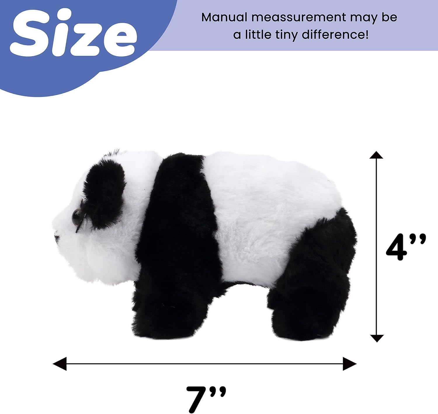 Hopearl Crawling Panda Interactive Electronic Pet Plush Toy with Sounds and Movements Animated Shaking Head Gifts for Toddlers Birthday, 7''