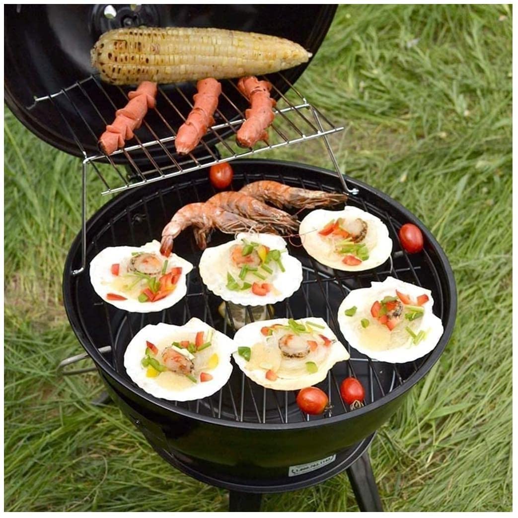 Grill na Węgiel Grille Węglowe Przenośny Okrągły Grill Na Węgiel Drzewny Z Platerowanymi Stalowymi Rusztami Składany Grill Na Zewnątrz Ze Stali Nierdzewnej Gril Węglowy Grill Stojak