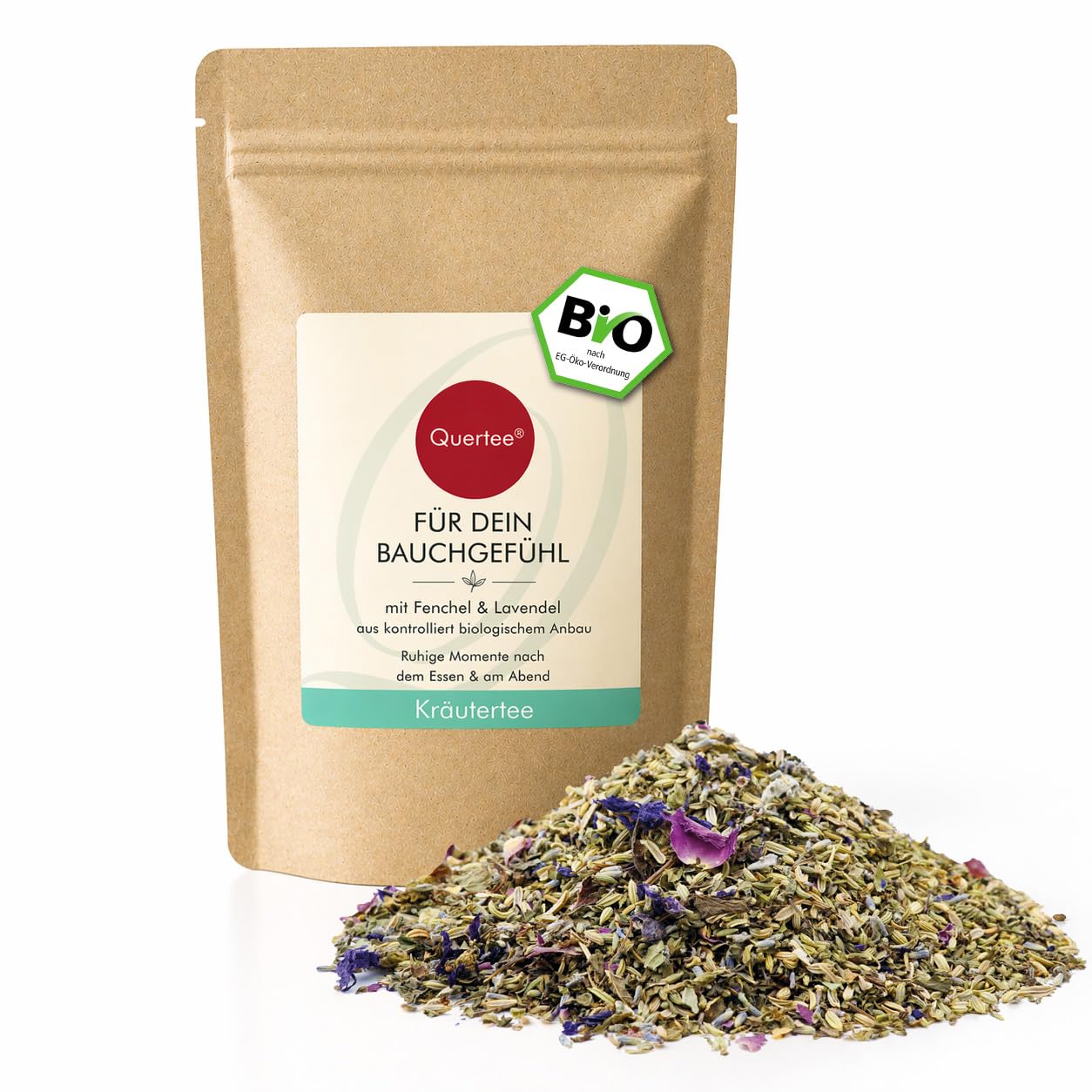 Bio Kräutertee „Für dein Bauchgefühl" Fenchel Pfefferminze Lavendel 1000 g | Quertee • Bio Kräutertee • Mild & Harmonisch • Ideal nach dem Essen & am Abend • Loser Tee