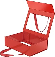 Vista 33 de Caja negra extragrande para padrino de boda con tapa, 16.3 x 14.2 x 5 pulgadas, magnética para ropa y regalos grandes (negro mate)