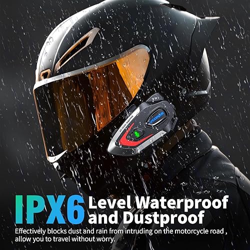 Miniatura 5 de VCOROS VR1 Auriculares para Casco de Motocicleta, Altavoces de Casco de Larga Duración de Batería con Respuesta AutomáticaDoble Cancelación de