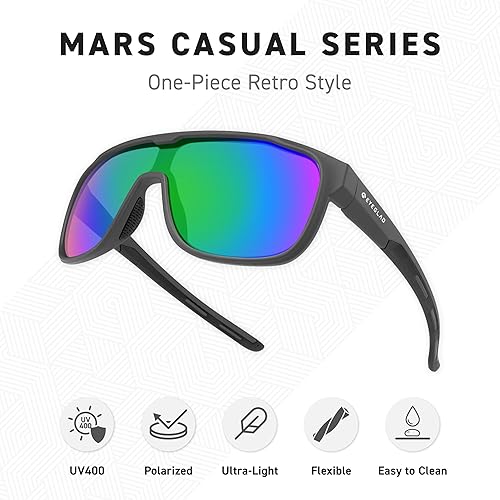 Miniatura 3 de MARS Lifestyle Gafas de sol polarizadas al aire libre UV400 Anti-agua de mar Mujeres Hombres Adulto Adolescente Correr Pesca Deportes