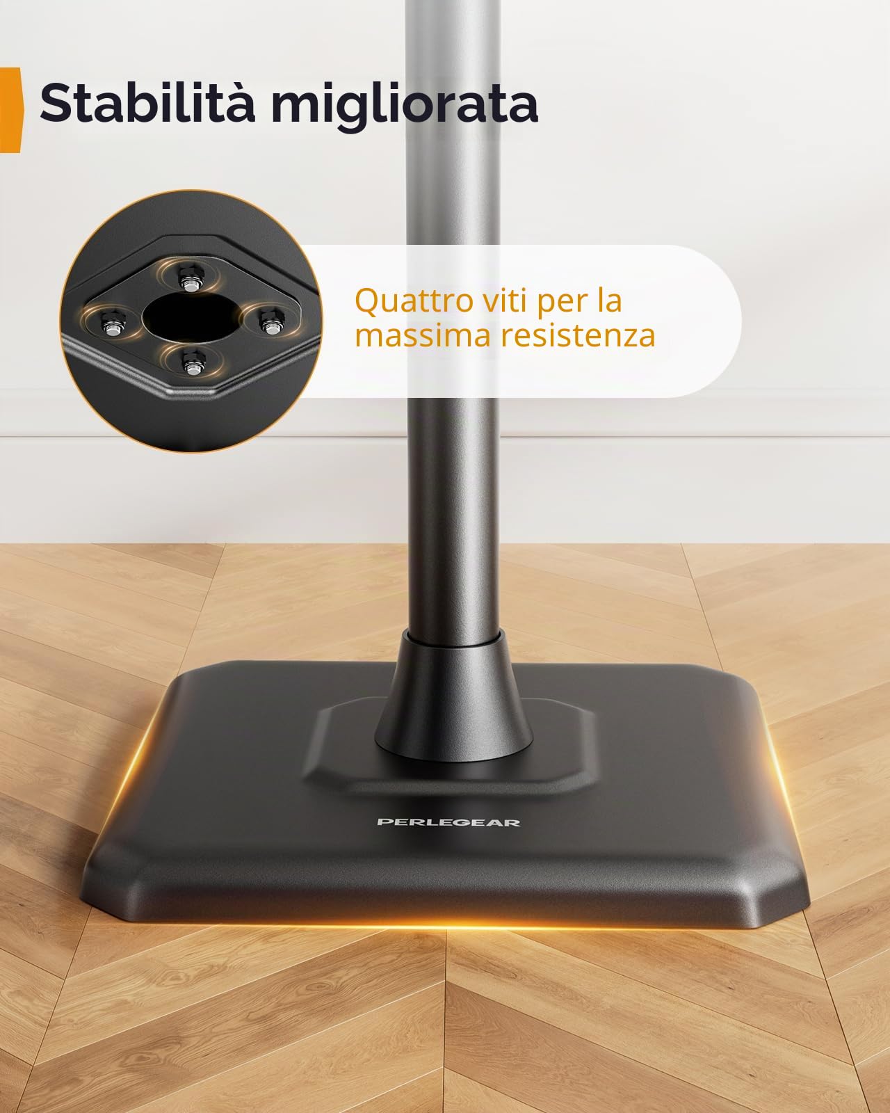 Perlegear Supporto per altoparlanti confezione da 2 altezza regolabile 83,8-106,7 cm gestione cavi