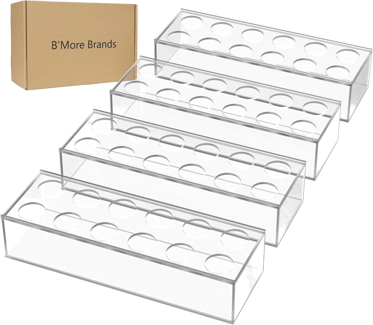 4 Pack 12" Clear Acrylic Flower Vase Rectangular Floral Centerpiece for Dining Table Modern Flower Arrangement for Home Decor or Weddings