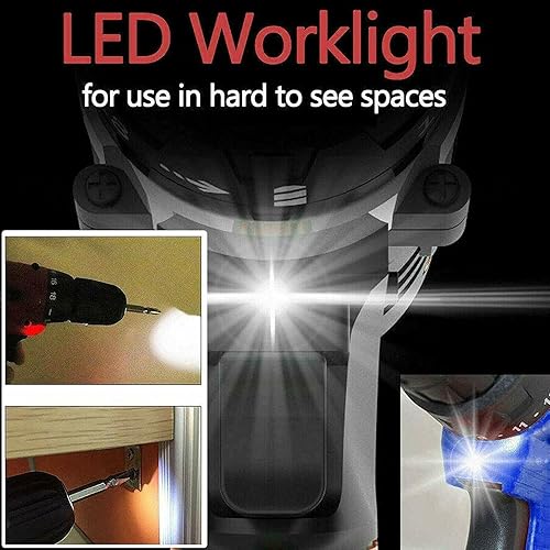 Miniatura 5 de Kit de taladro eléctrico de 21 V con batería y cargador de 1.5 Ah, juego de taladro inalámbrico con 25+1 posición y 29 brocas de taladro, taladro