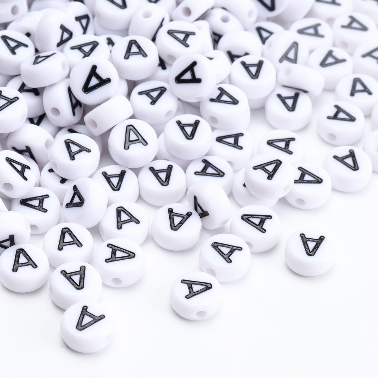 100 Perline Acriliche Con Lettere Dell'Alfabeto | Bianche Con Lettera F | 4x7 Mm Per Creare Gioielli E Bracciali Fai Da Te