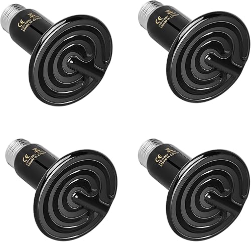 Miniatura 7 de Simple Deluxe Lámpara de calor de cerámica de 25 W, emisor de bombilla de calor para reptiles, calentador de gallinero sin emisión de luz para